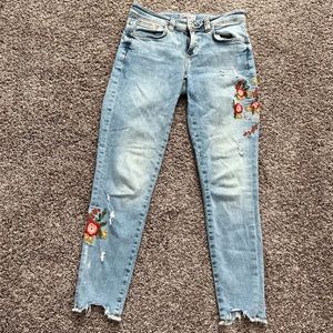 Zara Jeans with Floral embroidery